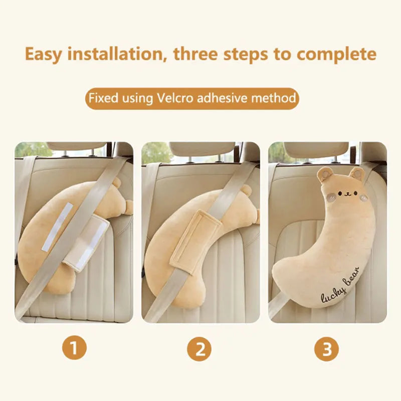 Car Shoulder Strap Thickened Soft Pillow Car Seat Belt Cover Cute Cartoon Children'S Car Pillow Shoulder Automotive Interior